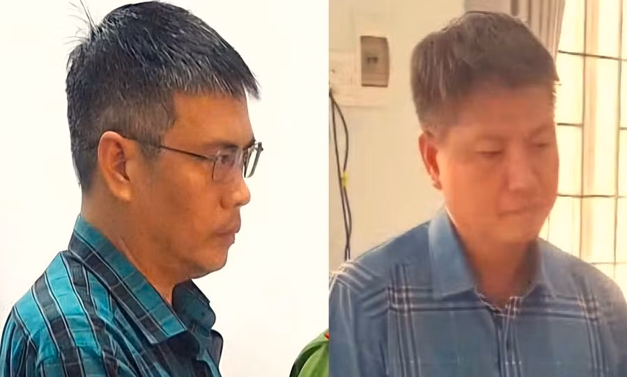 Ông Nguyễn Việt Triều (trái) và ông Huỳnh Văn Đẳng (phải) (Ảnh: Công an cung cấp).