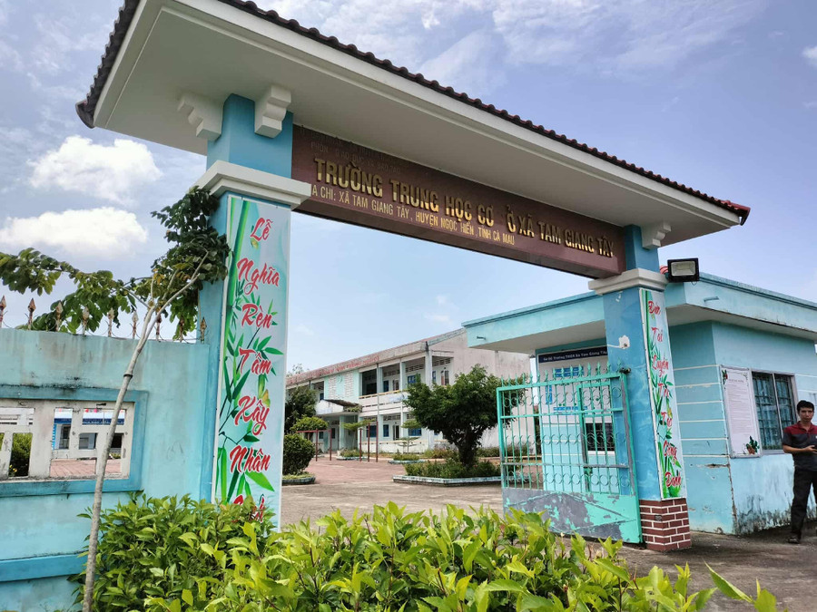Trường THCS xã Tam Giang Tây, nơi ông Trần Văn Tâm từng làm Hiệu trưởng.