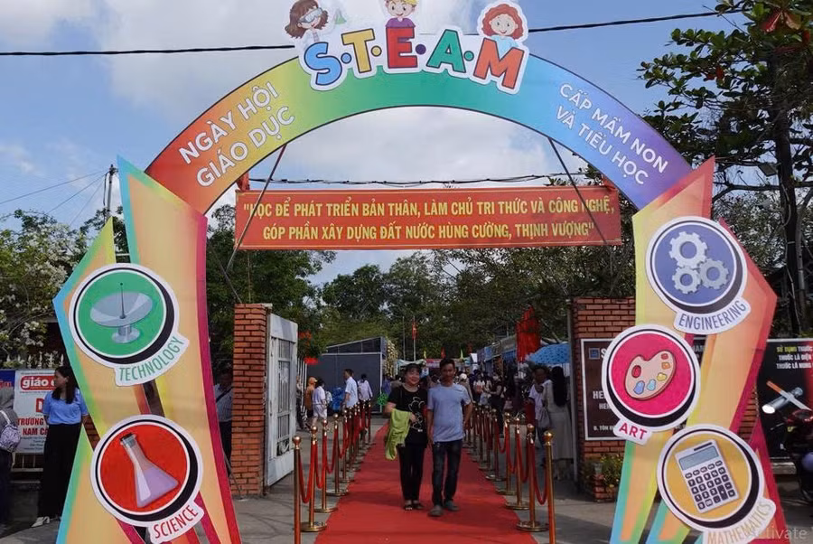 Không gian Ngày hội Giáo dục STEAM cấp Mầm non và Tiểu học .
