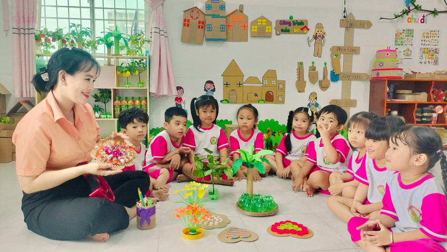 Lớp học tại Trường Mầm non Nắng Hồng (Cà Mau).