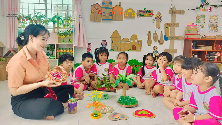 Lớp học tại Trường Mầm non Nắng Hồng (Cà Mau).