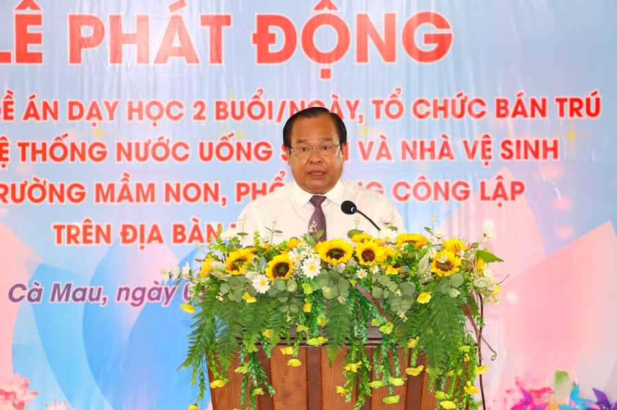 Ông Nguyễn Minh Luân, Phó Chủ tịch UBND tỉnh Cà Mau phát biểu tại buổi lễ. kg-12.jpg
