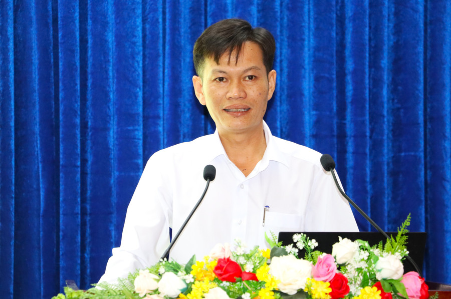 Ông Huỳnh Công Thiệu - Trưởng phòng Dân tộc, Sở Dân tộc và Tôn giáo tỉnh Cà Mau phát biểu khai mạc.