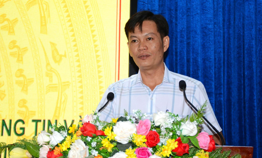 Ông Huỳnh Công Thiệu, Trưởng phòng Dân tộc, Sở Dân tộc và Tôn giáo tỉnh Cà Mau phát biểu khai mạc.