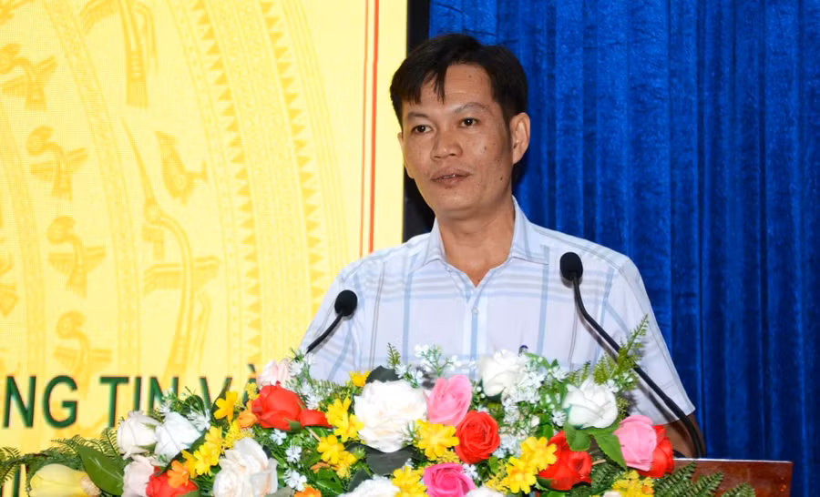 Ông Huỳnh Công Thiệu, Trưởng phòng Dân tộc, Sở Dân tộc và Tôn giáo tỉnh Cà Mau phát biểu khai mạc.