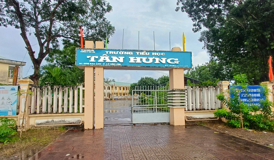 Cổng Trường Tiểu học Tân Hưng (Cà Mau).