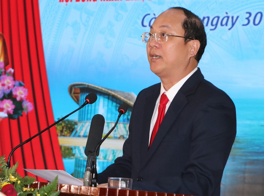 Ông Nguyễn Hồ Hải phát biểu nhận nhiệm vụ. cong-bo-tinh-3.jpg