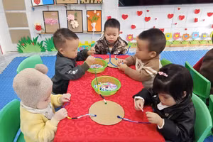 Học sinh Trường Mầm non Bình Liêu 1, xã miền núi Bình Liêu.