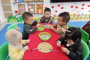 Học sinh Trường Mầm non Bình Liêu 1, xã miền núi Bình Liêu.