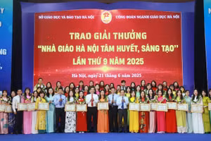 Trao giải thưởng Nhà giáo Hà Nội tâm huyết sáng tạo lần thứ 9, năm 2025.
