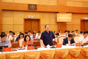 Ông Quản Minh Cường, Bí thư Tỉnh ủy Quảng Ninh phát biểu chỉ đạo tại buổi làm việc.