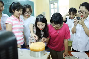 Học viên Trung tâm Giáo dục nghề nghiệp - Giáo dục thường xuyên Ba Đình (Hà Nội).