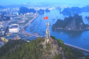 Khu vực gần đỉnh núi Bài Thơ, nơi nam sinh gặp nạn.