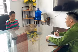 Chị P.T.T. tại cơ quan Công an.