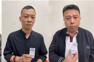 Từ trái qua, Mạnh, Quân, Quang và Tùng bị khởi tố hình sự.