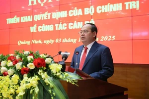 Ông Quản Minh Cường, Bí thư Tỉnh ủy Quảng Ninh phát biểu nhận nhiệm vụ.