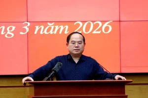 Ông Quản Minh Cường, Bí thư Tỉnh ủy Quảng Ninh phát biểu tại hội nghị. 