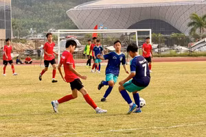 Một trận đấu tại Giải bóng đá Thiếu niên và Nhi đồng tỉnh Quảng Ninh năm 2026.