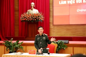 Đại tướng Phan Văn Giang phát biểu chỉ đạo tại buổi làm việc.