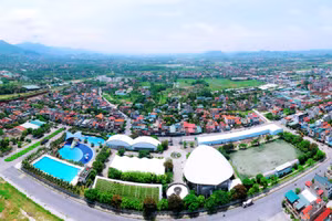 Trung tâm TP Đông Triều nhìn từ trên cao.