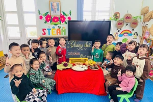 Học sinh Trường Mầm non Bình Liêu 1, xã miền núi Bình Liêu.