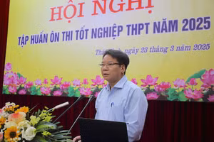 Giám đốc Sở GD&ĐT Thái Bình Nguyễn Ngọc Hà, phát biểu khai mạc hội nghị.