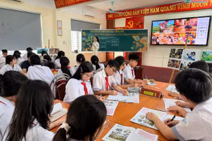 Một buổi chuyên đề tại Trường THCS Lê Hồng Phong.