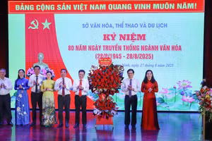 Lãnh đạo tỉnh Quảng Ninh tặng hoa chúc mừng 80 năm Ngày truyền thống ngành Văn hóa.