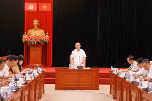 Thứ trưởng Bộ GD&ĐT Hoàng Minh Sơn chủ trì phiên họp.