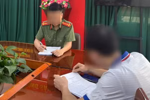 Ông N.V.T. tại cơ quan Công an.