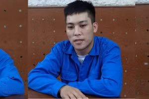 Từ trái sang, các nghi phạm Nguyễn Thị Phương, Nguyễn Hữu Tráng, Dương Tiến Tú.