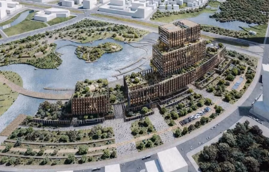 Phối cảnh đề xuất Trung tâm hành chính mới của TPHCM. Ảnh: HCMARC.