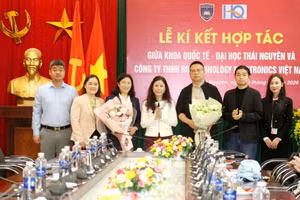 Lễ ký kết hợp tác giữa Khoa Quốc tế (ĐH Thái Nguyên) và Công ty RQ Technology Electronics Việt Nam.