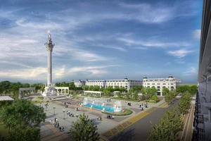 Đại quảng trường Danko Square rộng 22.000m2 là điểm nhấn cảnh quan nổi bật trong tại Danko Riverside