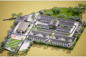 Phối cảnh công trình trường phổ thông nội trú liên cấp tại các xã biên giới đất liền. Nguồn: Bộ Xây dựng