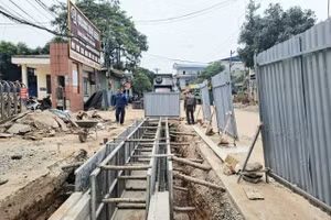 Nhiều công trình chống ngập úng khu vực trung tâm tỉnh Thái Nguyên đang được khẩn trương thi công.