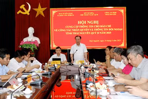 Hội nghị cung cấp thông tin cho báo chí về công tác nhân quyền, thông tin đối ngoại của tỉnh Thái nguyên.