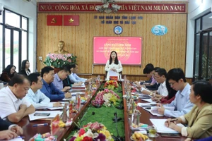 Bà Trần Thanh Nhàn, Phó Chủ tịch UBND tỉnh Lạng Sơn tại cuộc làm việc với Sở GD&ĐT.