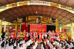 Niềm vui khai giảng năm học mới 2025-2026 của Trường THCS Tân Thịnh (phường Phan Đình Phùng, tỉnh Thái Nguyên).