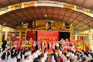 Niềm vui khai giảng năm học mới 2025-2026 của Trường THCS Tân Thịnh (phường Phan Đình Phùng, tỉnh Thái Nguyên).