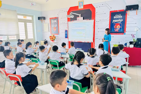 Tiết học của học sinh Trường tiểu học Thuận Kiều (phường Đông Hưng Thuận, TPHCM).