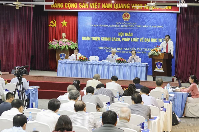 Hội thảo về “Hoàn thiện chính sách, pháp luật về đại học tư thục” do Ủy ban Văn hóa, Giáo dục, Thanh niên, Thiếu niên và Nhi đồng của Quốc hội tổ chức đã thu hút nhiều chuyên gia giáo dục tham dự.