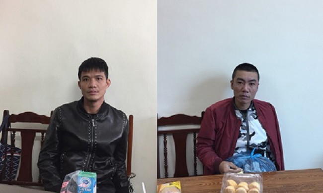 Đối tượng Long và Xuân tại cơ quan điều tra