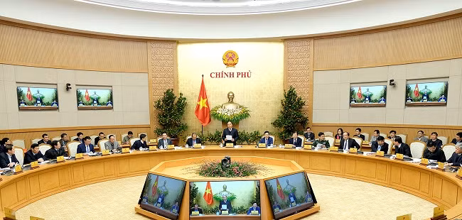 Phiên họp Chính phủ thường kỳ đầu năm 2018. Ảnh: VGP