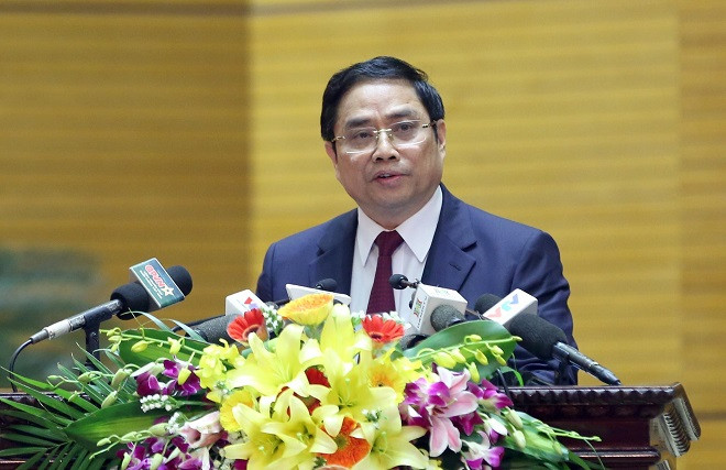 Trưởng Ban Tổ chức Trung ương Phạm Minh Chính phát biểu tại Hội nghị. Ảnh: Kỳ Anh Trưởng Ban Tổ chức Trung ương Phạm Minh Chính phát biểu tại Hội nghị. Ảnh: Kỳ Anh