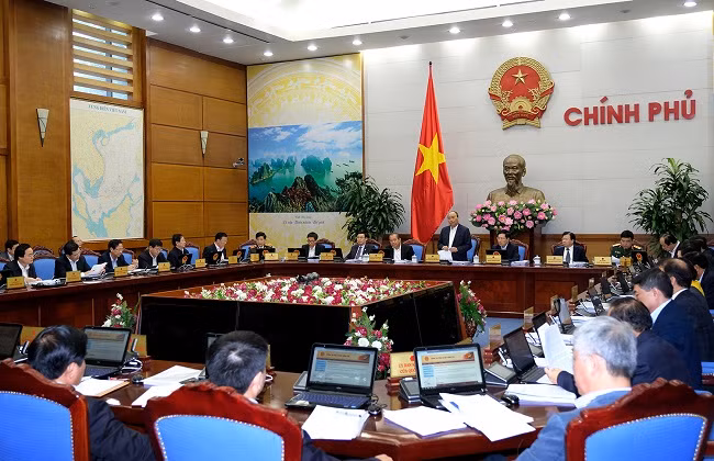 Phiên họp thường kỳ Chính phủ tháng 11/2017. Ảnh theo VGP