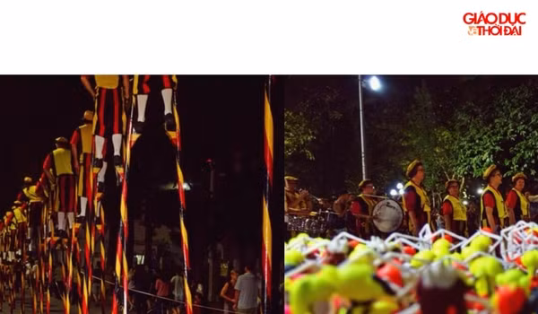 Màn trình diễn đi cà kheo đặc sắc của các nghệ sĩ Bỉ trên phố Đinh Tiên Hoàng.