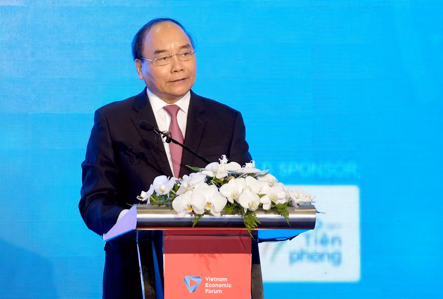 Thủ tướng phát biểu tại Diễn đàn cấp cao Công nghệ thông tin-truyền thông Việt Nam. Ảnh: VGP