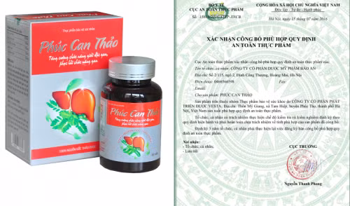 Sản phẩm Phúc Can Thảo là sản phẩm đầu tiên và duy nhất trên thị trường được Bộ Y tế cấp phép chiết xuất từ tinh chất cây an xoa