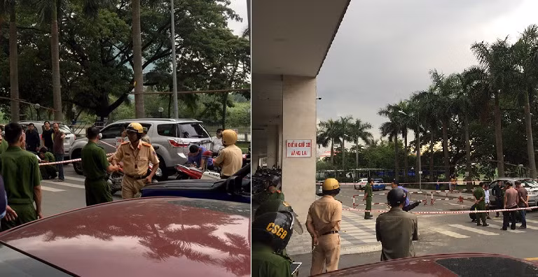 Lực lượng công an đã có mặt khám nghiệm hiện trường nơi xảy ra án mạng